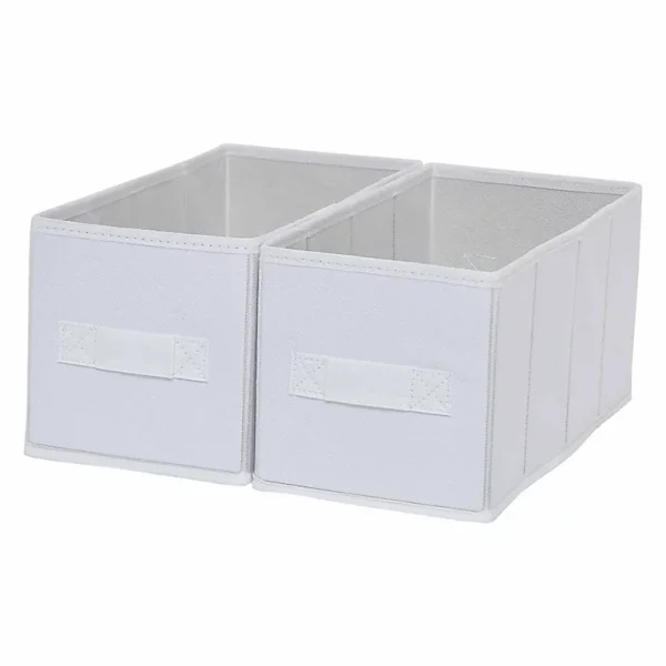 Castorama 2 Boîtes De Rangement Rectangulaires En Textile Mixxit Coloris Blanc SOLDES TOUT À 1