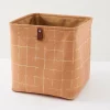 Castorama Boîte De Rangement Carré Tissu Orange Motif Carreaux authentiques 5