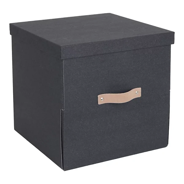 a Prix Discount Castorama Boîte De Rangement Carrée Avec Couvercle Mixxit Coloris Noir 1