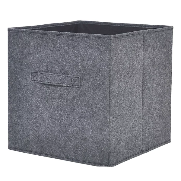 Castorama Boîte De Rangement Carrée En Feutrine Mixxit Coloris Noir De Qualité 1