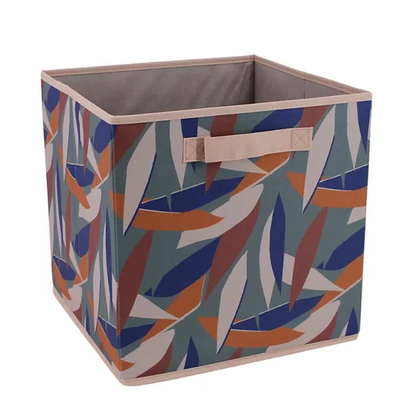 Castorama Boîte De Rangement Carrée Pliable Motif Feuilles Multicolores comparez les prix 1