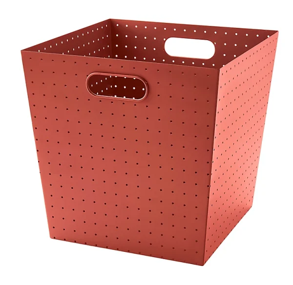 Castorama Boîte De Rangement En Métal Perforé Mixxit Coloris Rouge mode pas cher 1