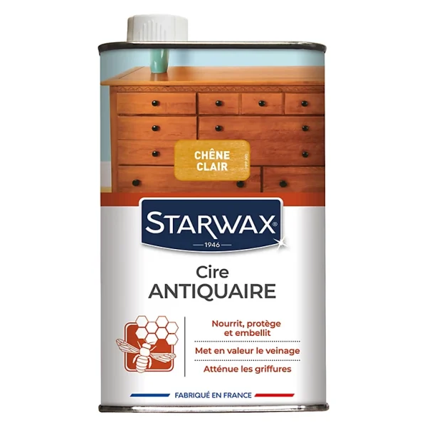 Castorama Cire Antiquaire Liquide Bois Ciré Chêne Clair Starwax 500ml site officiel 1