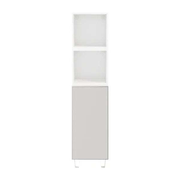 Castorama Colonne De Rangement Blanche Sur Pieds Avec Porte Grise Claire Mate GoodHome Atomia H. 161 X L. 37,5 X P. 35 Cm acheter 1