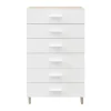 achat pas cher Castorama Commode Sur Pieds Blanche Et Effet Chêne 6 Tiroirs GoodHome Atomia H. 123,5 X L. 75 X P. 45 Cm 5