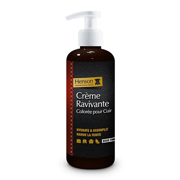 Castorama Crème Ravivante Cuir Brun Foncé Henson & Co 250ml destockage 1