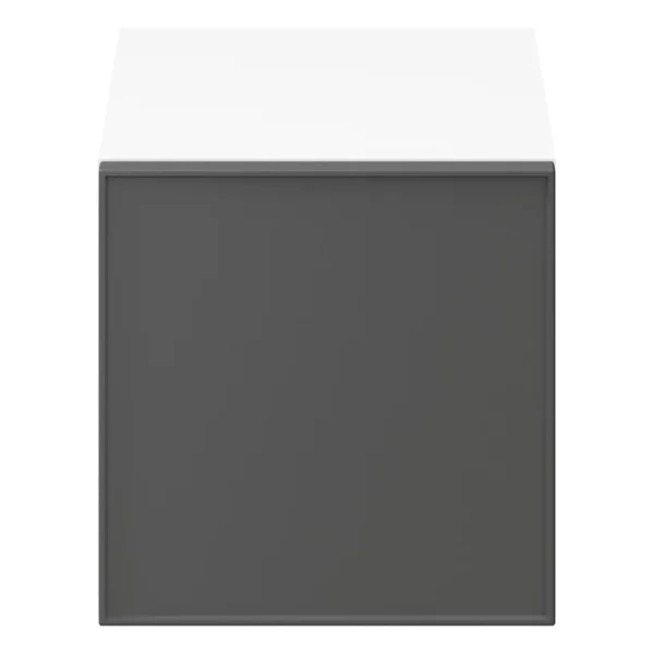 soldes ligne Castorama Cube De Rangement Blanc Avec Porte Anthracite Mat GoodHome Atomia H. 37,5 X L. 37,5 X P. 37 Cm 1