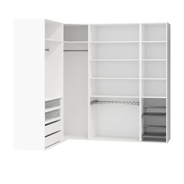 Vente Castorama Dressing D’angle Avec Tiroirs Et Portes Chaussures Blanc GoodHome Atomia H. 225 X P. 58 Cm 1