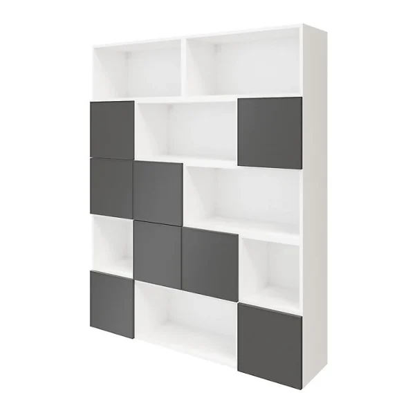 Castorama Étagère Semi Ouverte Blanche Et Anthracite Mate GoodHome Atomia H. 187,5 X L. 150 X P. 37 Cm Livraison rapide 1