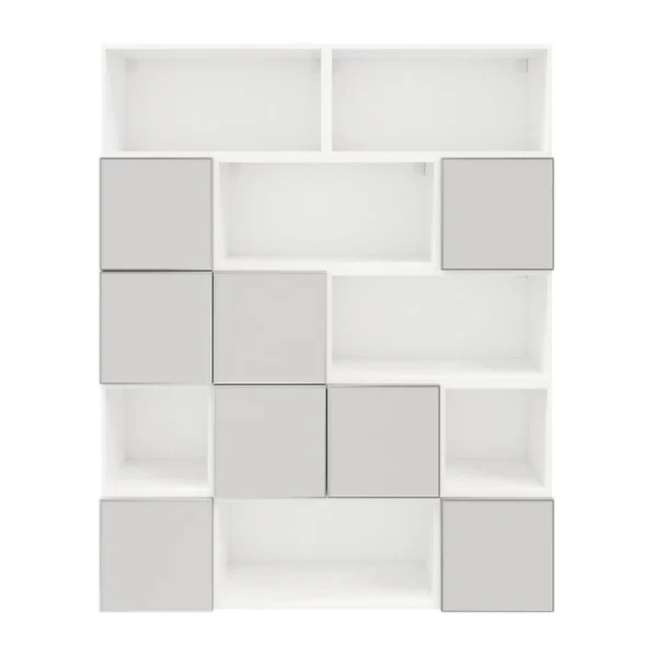 Castorama Étagère Semi Ouverte Blanche Et Grise Claire Mate GoodHome Atomia H. 187,5 X L. 150 X P. 37 Cm Retour Gratuit 1