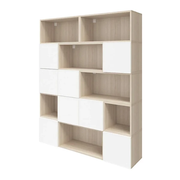 prix le plus bas Castorama Étagère Semi-ouverte GoodHome Atomia H. 187,5 X L. 150 X P. 37 Cm Effet Chêne Et Blanc Mat 1