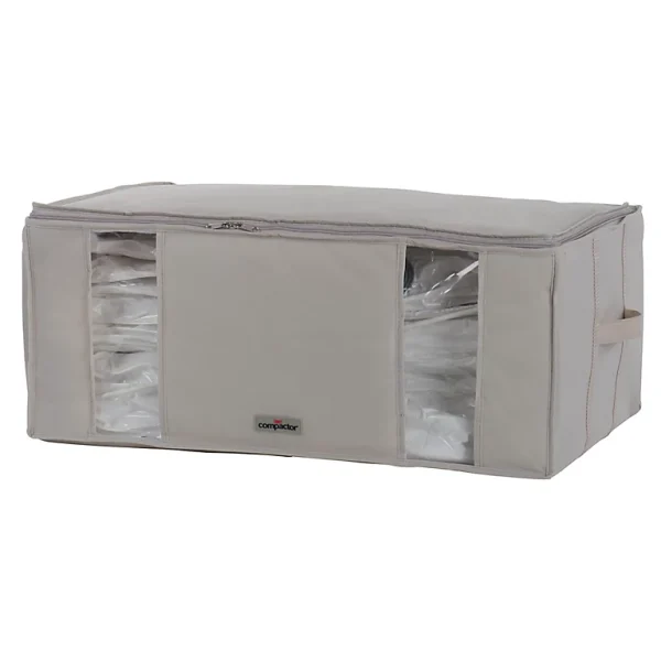 a Prix Discount Castorama Housse De Rangement Sous Vide Compactor Beige 210L 1