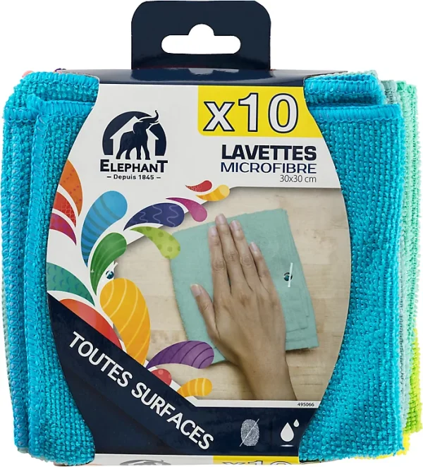 Castorama Lavette En Microfibre X10 Elephant guranteed de qualité 1