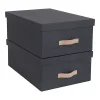 Castorama Lot De 2 Boîtes De Rangement Rectangulaires Avec Couvercle Coloris Noir magasin solde 7