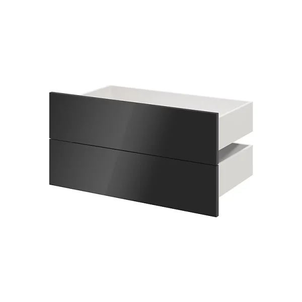 grossiste Castorama Lot De 2 Tiroirs Anthracite Brillant GoodHome Atomia H. 18,5 X L. 71,4 X P. 39 Cm 1