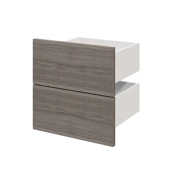 pas cher en vente Castorama Lot De 2 Tiroirs Effet Chêne Grisé GoodHome Atomia H. 18,5 X L. 33,9 X P. 30 Cm 1