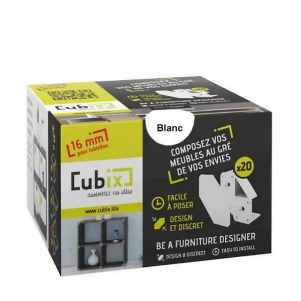 Castorama Lot De 20 Supports De Rangement Cubix Pour Tablettes De 1,6 Cm, Blanc jusqu'à 1