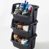 Castorama Lot De 3 Bacs De Rangement Strata Noir 40 L grand choix 5