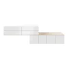 luxe soldes Castorama Meuble De Rangement Avec Portes Blanc Et Effet Chêne GoodHome Atomia H. 75 X L.226 X P. 37 Cm 7