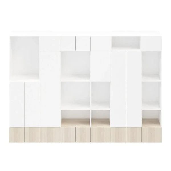 garantie de qualité Castorama Meuble De Rangement Blanc Et Effet Chêne GoodHome Atomia H. 225 X L. 375 X P. 47 Cm 1