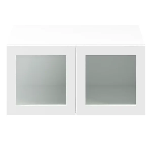 magasin en ligne france Castorama Meuble Mural Portes Battantes Vitrées Blanches GoodHome Atomia H. 37,5 X L. 75 X P. 37 Cm 1