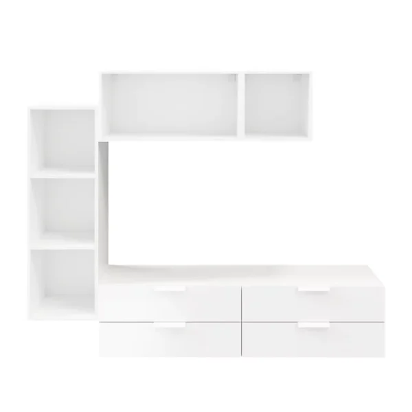 Castorama Meuble TV 4 Tiroirs Blanc GoodHome Atomia L. 225 X P. 37 Cm magasin en ligne france 1