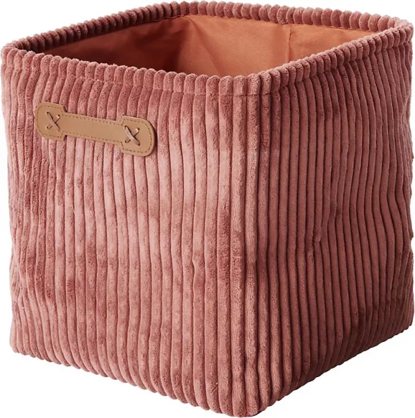 boutique pas cher Castorama Panier De Rangement Carré Effet Velours Rouge 1