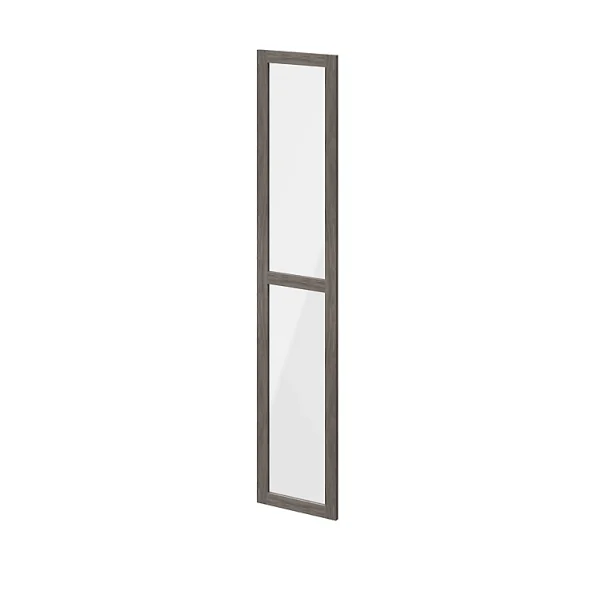 SOLDES TOUT À Castorama Porte Battante Verre Transparent Effet Chêne Grisé GoodHome Atomia H. 187,2 X L. 37,2 Cm 1