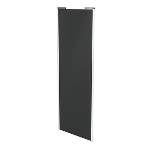 Castorama Porte De Placard Coulissante Anthracite Avec Cadre Blanc GoodHome Arius H. 248,5 X L. 92.2 Cm belle 1