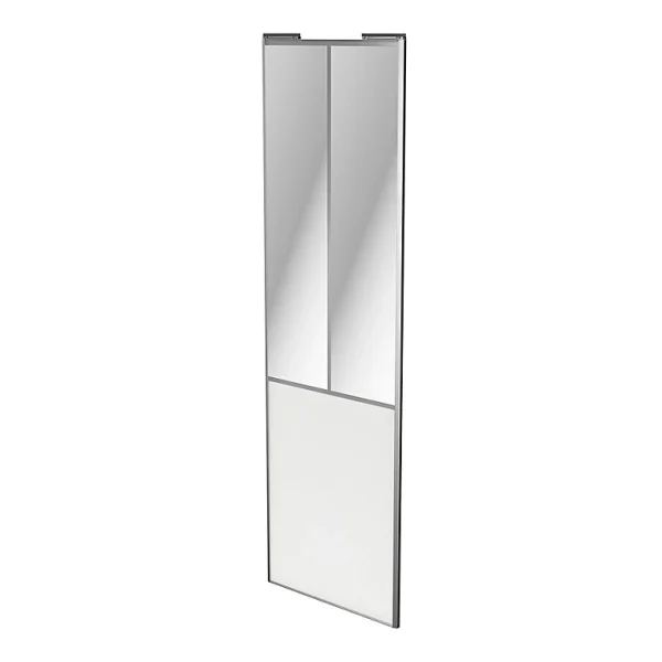 Castorama Porte De Placard Coulissante Atelier Vitrée Blanc Avec Cadre Gris GoodHome Arius H. 248,5 X L. 76.2 Cm Les achats en ligne 1