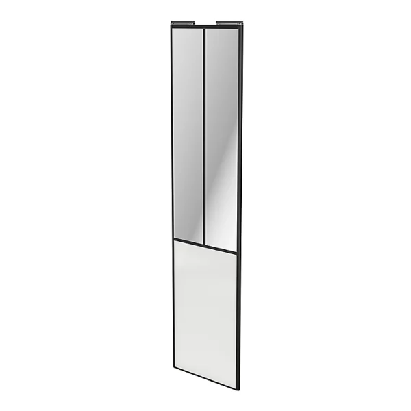 Castorama Porte De Placard Coulissante Atelier Vitrée Blanc Avec Cadre Noir GoodHome Arius H. 248,5 X L. 61.2 Cm Meilleur Service 1