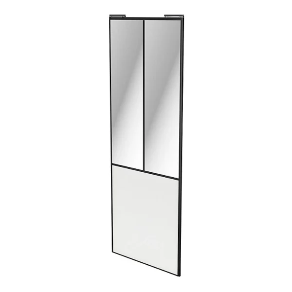 excellents soldes Castorama Porte De Placard Coulissante Atelier Vitrée Blanc Avec Cadre Noir GoodHome Arius H. 248,5 X L. 91.2 Cm 1