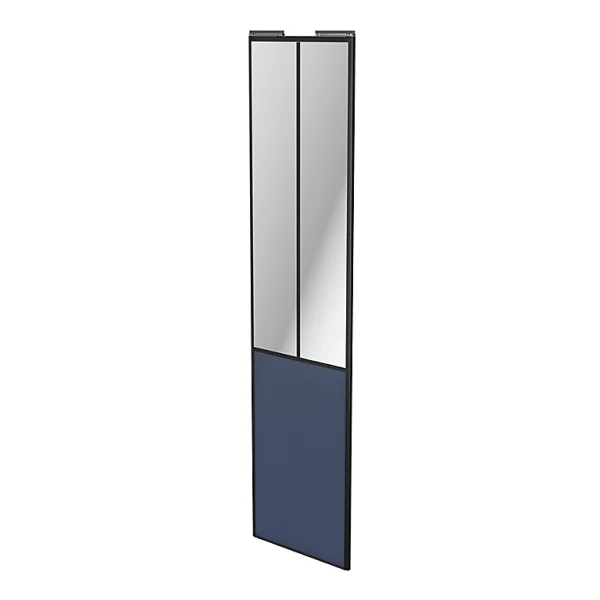 à prix d'occasion Castorama Porte De Placard Coulissante Atelier Vitrée Bleu Avec Cadre Noir GoodHome Arius H. 248,5 X L. 61.2 Cm 1