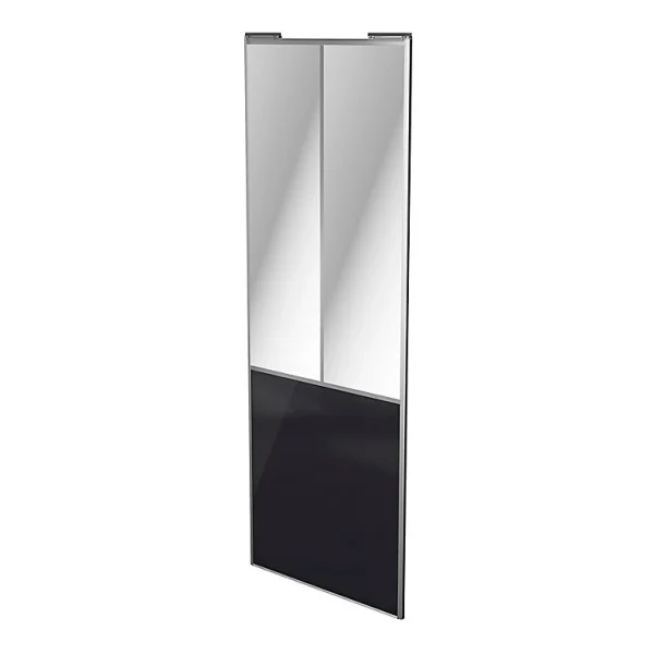 en solde Castorama Porte De Placard Coulissante Atelier Vitrée Noir Avec Cadre Gris GoodHome Arius H. 248,5 X L. 91.2 Cm 1