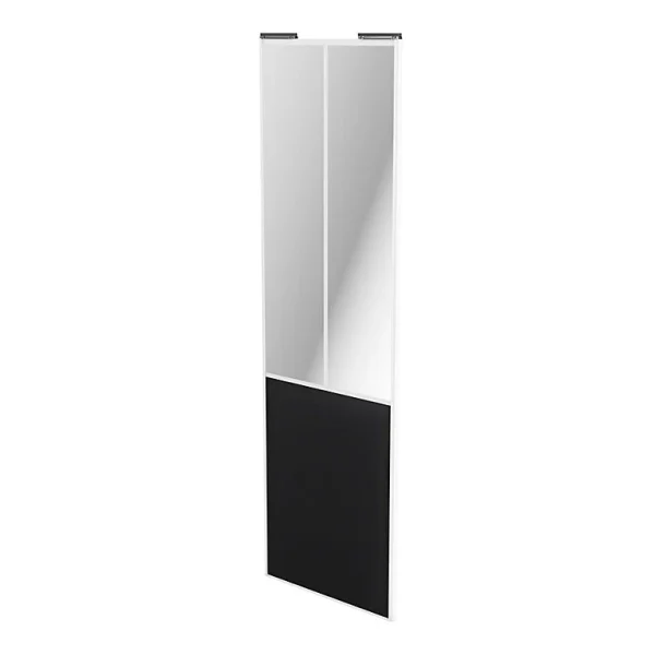 à prix promos Castorama Porte De Placard Coulissante Atelier Vitrée Noir Mat Avec Cadre Blanc GoodHome Arius H. 248,5 X L. 76.2 Cm 1