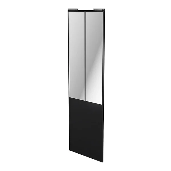 dernière tendance Castorama Porte De Placard Coulissante Atelier Vitrée Noir Mat Avec Cadre Noir GoodHome Arius H. 248,5 X L. 76.2 Cm 1