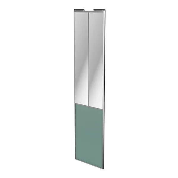 Castorama Porte De Placard Coulissante Atelier Vitrée Vert De Gris Avec Cadre Gris GoodHome Arius H. 248,5 X L. 61.2 Cm achetez 1