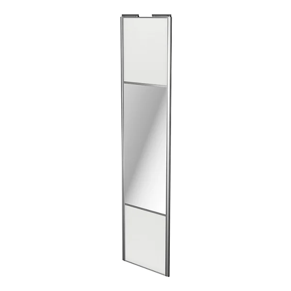 Castorama Porte De Placard Coulissante Avec Miroir Blanc Avec Cadre Gris GoodHome Arius H. 248,5 X L. 62.2 Cm luxe soldes 1