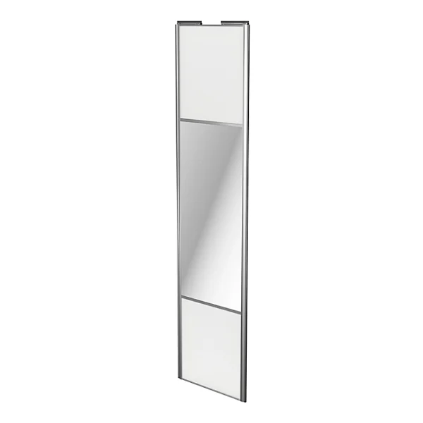 vente pas cher en ligne Castorama Porte De Placard Coulissante Avec Miroir Blanc Avec Cadre Gris GoodHome Arius H. 248,5 X L. 62.2 Cm 1