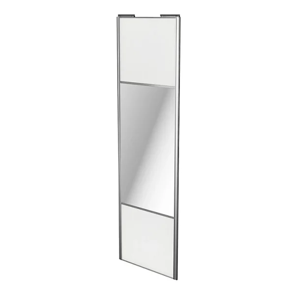 Castorama Porte De Placard Coulissante Avec Miroir Blanc Avec Cadre Gris GoodHome Arius H. 248,5 X L. 77.2 Cm shopping pas cher 1