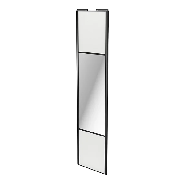 Castorama Porte De Placard Coulissante Avec Miroir Blanc Avec Cadre Noir GoodHome Arius H. 248,5 X L. 62.2 Cm soldes luxe 1