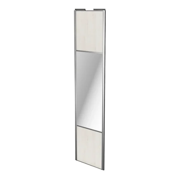 marque moins cher Castorama Porte De Placard Coulissante Avec Miroir Bois Nordique Avec Cadre Gris GoodHome Arius H. 248,5 X L. 62.2 Cm 1