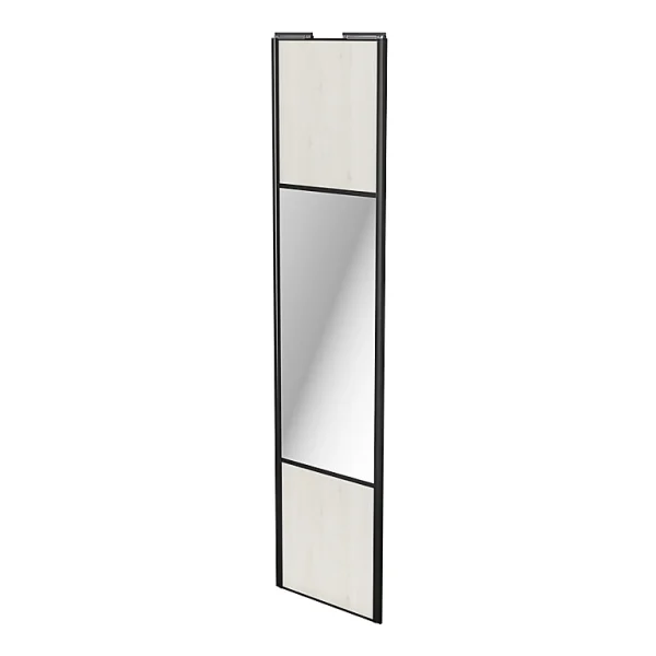 Castorama Porte De Placard Coulissante Avec Miroir Bois Nordique Avec Cadre Noir GoodHome Arius H. 248,5 X L. 62.2 Cm achat 1