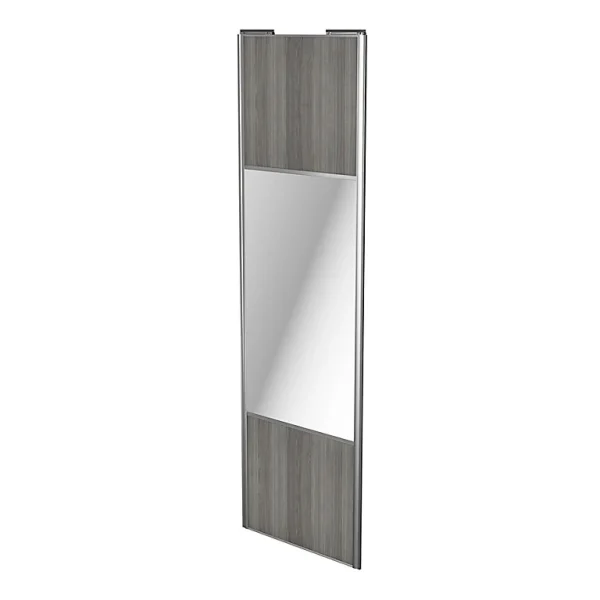 Livraison internationale Castorama Porte De Placard Coulissante Avec Miroir Effet Chêne Grisé Avec Cadre Gris GoodHome Arius H. 248,5 X L. 77.2 Cm 1