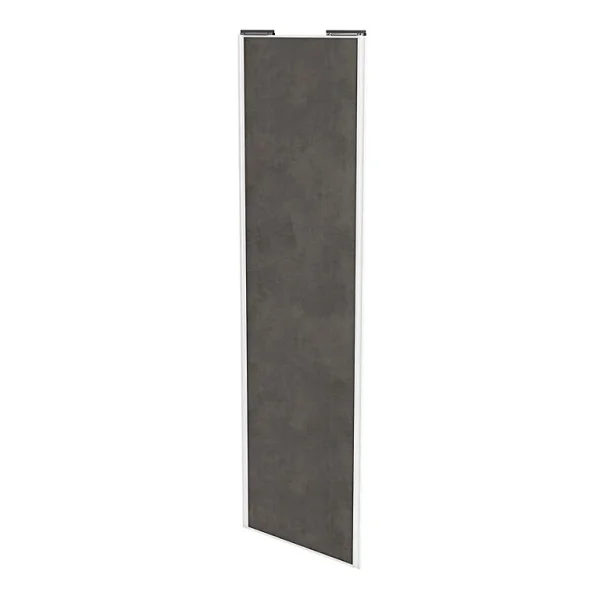 magasin pour Castorama Porte De Placard Coulissante Gris Antique Avec Cadre Blanc GoodHome Arius H. 248,5 X L. 77.2 Cm 1