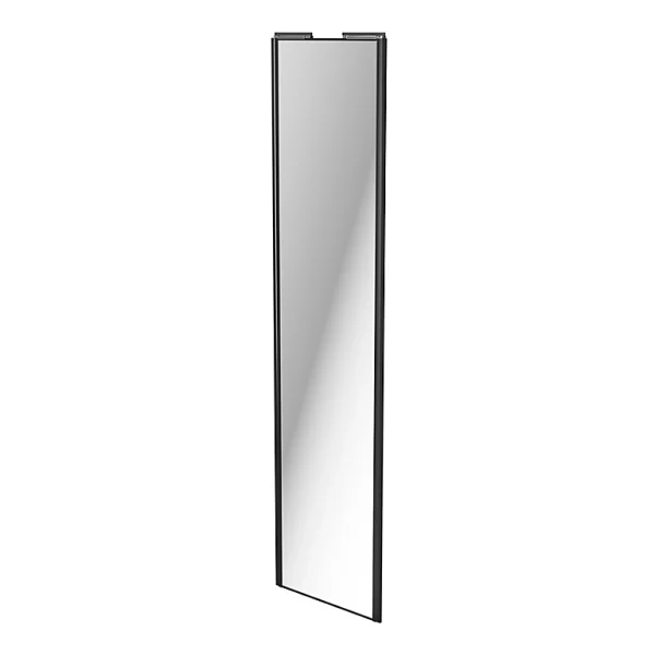 boutiqued en ligne Castorama Porte De Placard Coulissante Miroir Avec Cadre Noir GoodHome Arius H. 248,5 X L. 62.2 Cm 1