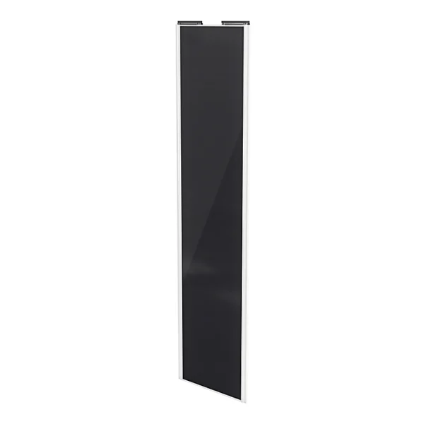 soldes officiel Castorama Porte De Placard Coulissante Noir Avec Cadre Blanc GoodHome Arius H. 248,5 X L. 62.2 Cm 1