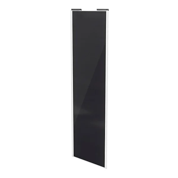 grossiste en ligne Castorama Porte De Placard Coulissante Noir Avec Cadre Blanc GoodHome Arius H. 248,5 X L. 77.2 Cm 1