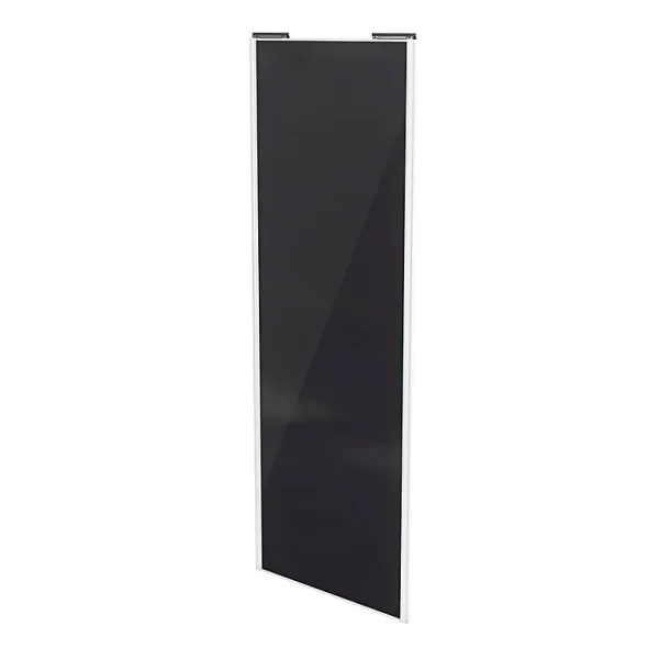 soldes Castorama Porte De Placard Coulissante Noir Avec Cadre Blanc GoodHome Arius H. 248,5 X L. 92.2 Cm 1