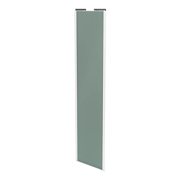 en ligne Castorama Porte De Placard Coulissante Vert De Gris Avec Cadre Blanc GoodHome Arius H. 248,5 X L. 62.2 Cm 1